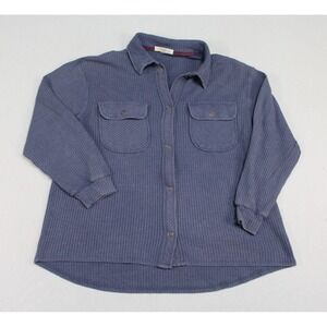 Rewash Button Down Shirt Mens Large Blue Good Waffle Knit Long Sleeve